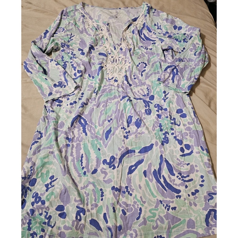 Lilly Pulitzer Marina Dress in Lilac Nice Ink Size XL